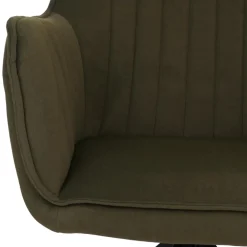 2er-Set Esszimmerstuhl MCW-L79, Küchenstuhl Lehnstuhl Stuhl Armlehnen, drehbar Auto-Position Stoff/Textil ~ grün