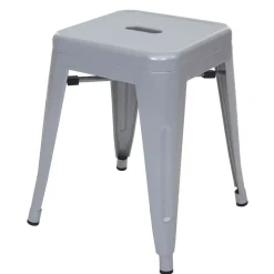 2er-Set Hocker MCW-A73, Metallhocker Sitzhocker, Metall Industriedesign stapelbar ~ grau