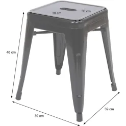 2er-Set Hocker MCW-A73, Metallhocker Sitzhocker, Metall Industriedesign stapelbar ~ grau