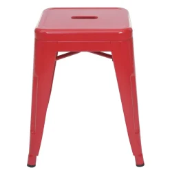 4er-Set Hocker MCW-A73, Metallhocker Sitzhocker, Metall Industriedesign stapelbar ~ rot