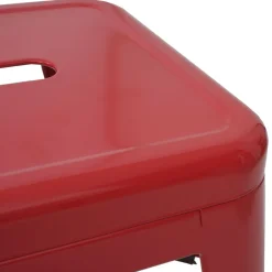 4er-Set Hocker MCW-A73, Metallhocker Sitzhocker, Metall Industriedesign stapelbar ~ rot