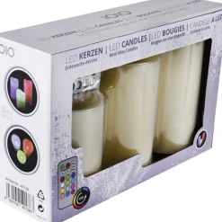 6er Set IOIO LED 48 Echtwachskerzen mit Farbwechsel und Fernbedienung