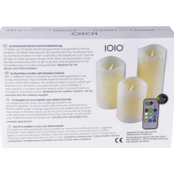 6er Set IOIO LED 48 Echtwachskerzen mit Farbwechsel und Fernbedienung