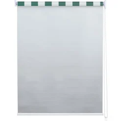 2er-Set Rollo MCW-D52, Fensterrollo Seitenzugrollo Jalousie, 100x160cm Sonnenschutz blickdicht ~ grün/weiß