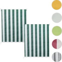 2er-Set Rollo MCW-D52, Fensterrollo Seitenzugrollo Jalousie, 100x160cm Sonnenschutz blickdicht ~ grün/weiß