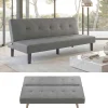 3er-Sofa MCW-G11, Couch Schlafsofa Gästebett Bettsofa Klappsofa, Schlaffunktion 195cm ~ Stoff/Textil, grau