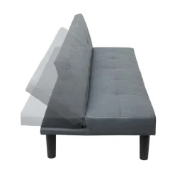 3er-Sofa MCW-G11, Couch Schlafsofa Gästebett Bettsofa Klappsofa, Schlaffunktion 195cm ~ Stoff/Textil, grau