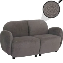 2er-Sofa MCW-P33, 2-Sitzer Couch Loungesofa, Stoff/Textil Chenille (330 g/m²) Öko-Tex ~ hellgrau