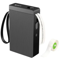 Etikettendrucker Etikettiergerät Beschriftungsgerät selbstklebend Labeldrucker Kabelloser Mini Label Printer mit iOS Android, Zuhause Büro Bluetooth P22 schwarz