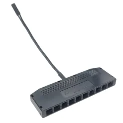 10-Fach-Verteiler für bestehende Leuchten-Sets, schwarz, 10cm Kabellänge