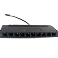 10-Fach-Verteiler für bestehende Leuchten-Sets, schwarz, 10cm Kabellänge