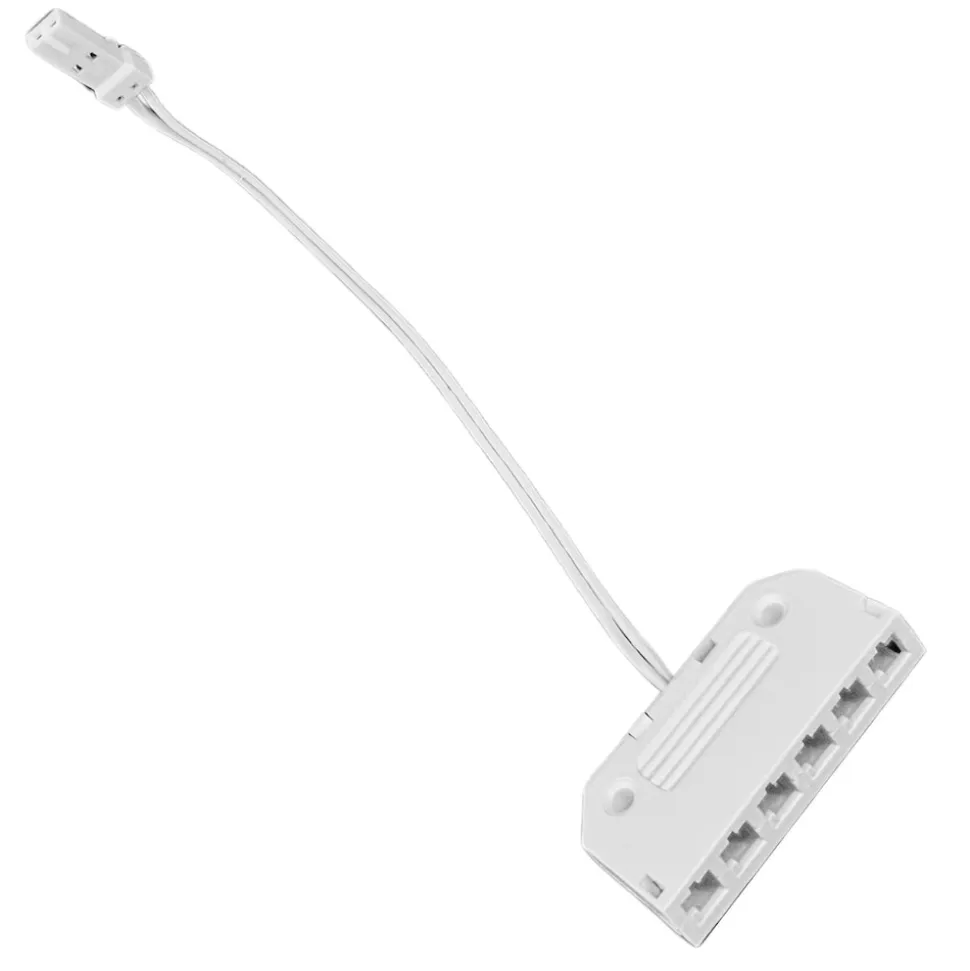 6-Fach-Verteiler für bestehende Leuchten-Sets, weiss, 10cm Kabellänge
