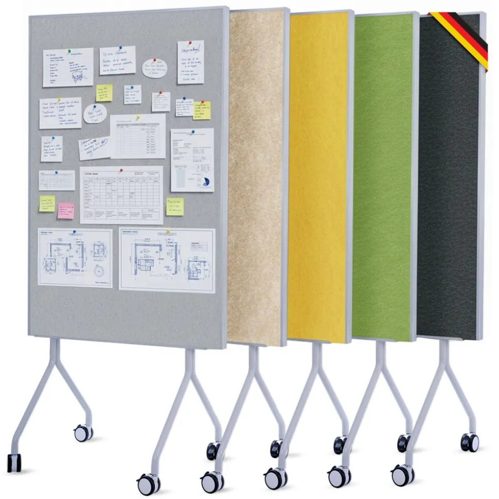 Floordirekt Mobile Präsentationstafel | Giant | Doppelseite Filztafel 80 x 120 cm