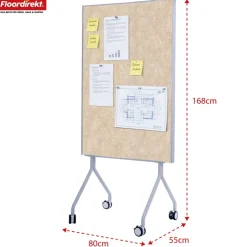 Floordirekt Mobile Präsentationstafel | Giant | Doppelseite Filztafel 80 x 120 cm