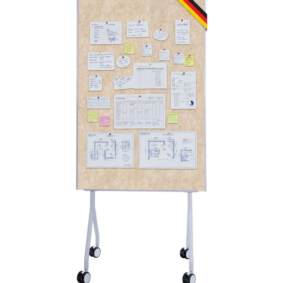 Floordirekt Mobile Präsentationstafel | Giant | Doppelseite Filztafel 80 x 120 cm