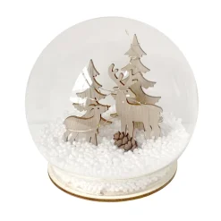 HTI-Living Beleuchtete Schneekugel mit Rehen