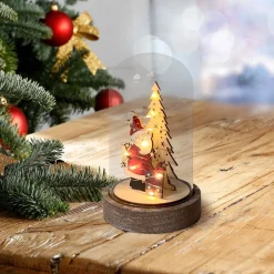 HTI-Living Beleuchtete Weihnachtsdekoration Weihnachtsmann mit Geschenk