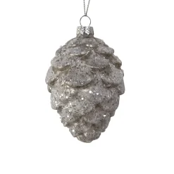 HTI-Living Christbaumschmuck in Zapfenform Weiß Glitzer