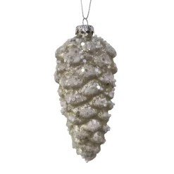 HTI-Living Christbaumschmuck in Zapfenform Weiß Glitzer