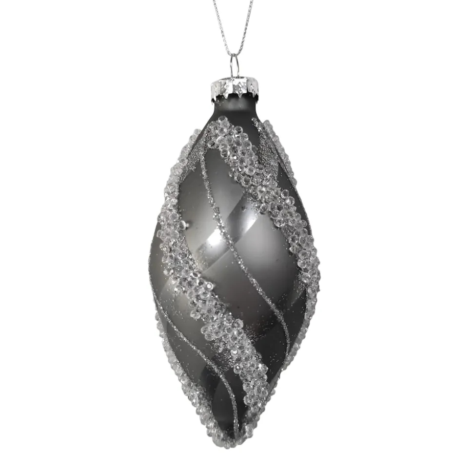 HTI-Living Christbaumschmuck Zapfen Silber mit Glitzersteinen