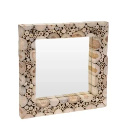 HTI-Living Wandspiegel mit Teak Holz Rahmen