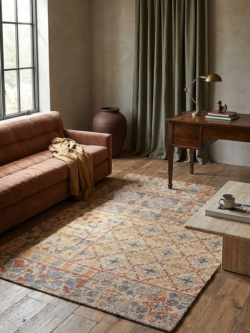 Jute-Teppich Boho Natur-Blau 80 x 150 cm - AVILL | Kadima Design