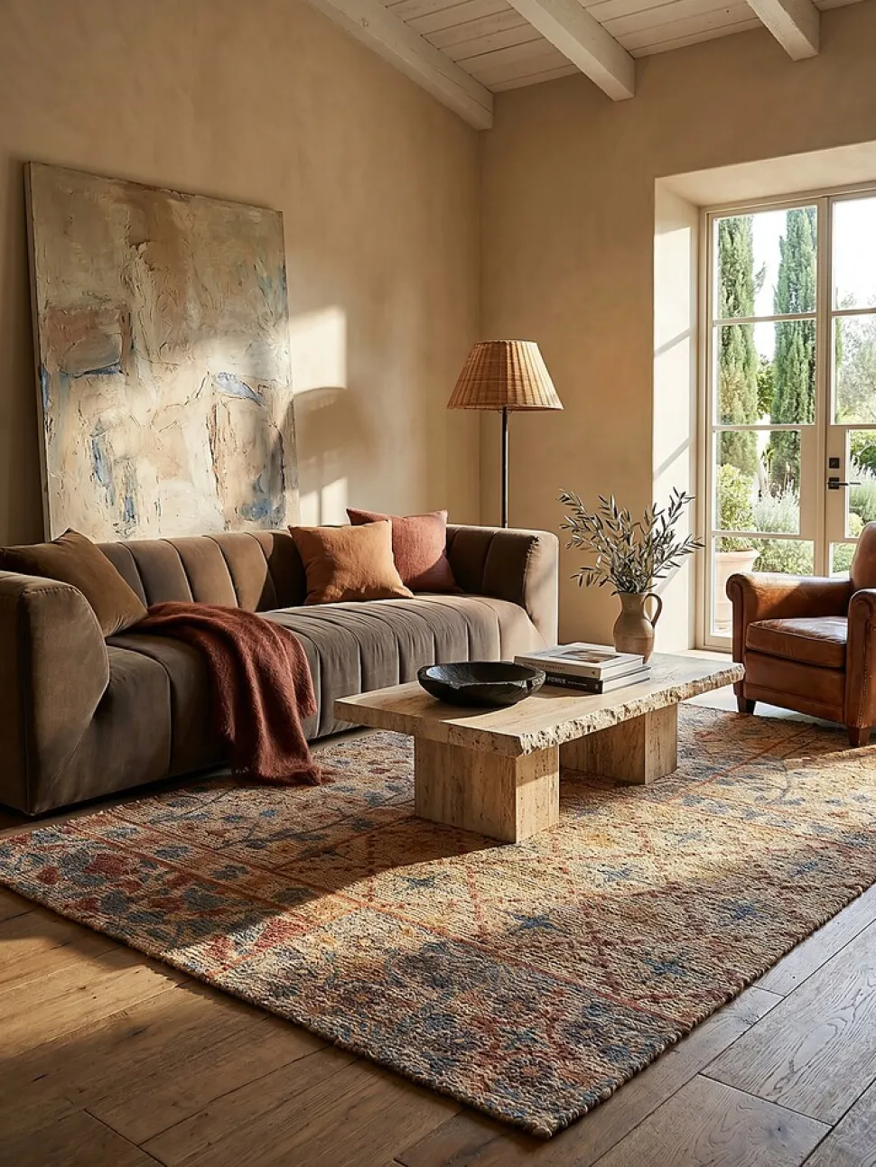 Jute-Teppich Boho Natur-Blau 80 x 150 cm - AVILL | Kadima Design