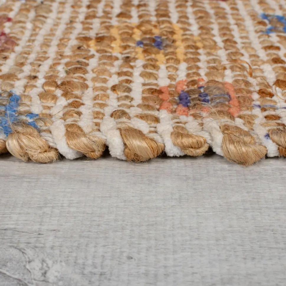 Jute-Teppich Boho Natur-Blau 80 x 150 cm - AVILL | Kadima Design
