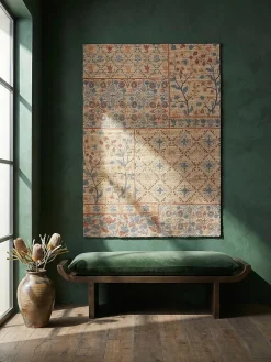 Jute-Teppich Boho Natur-Blau 80 x 150 cm - AVILL | Kadima Design