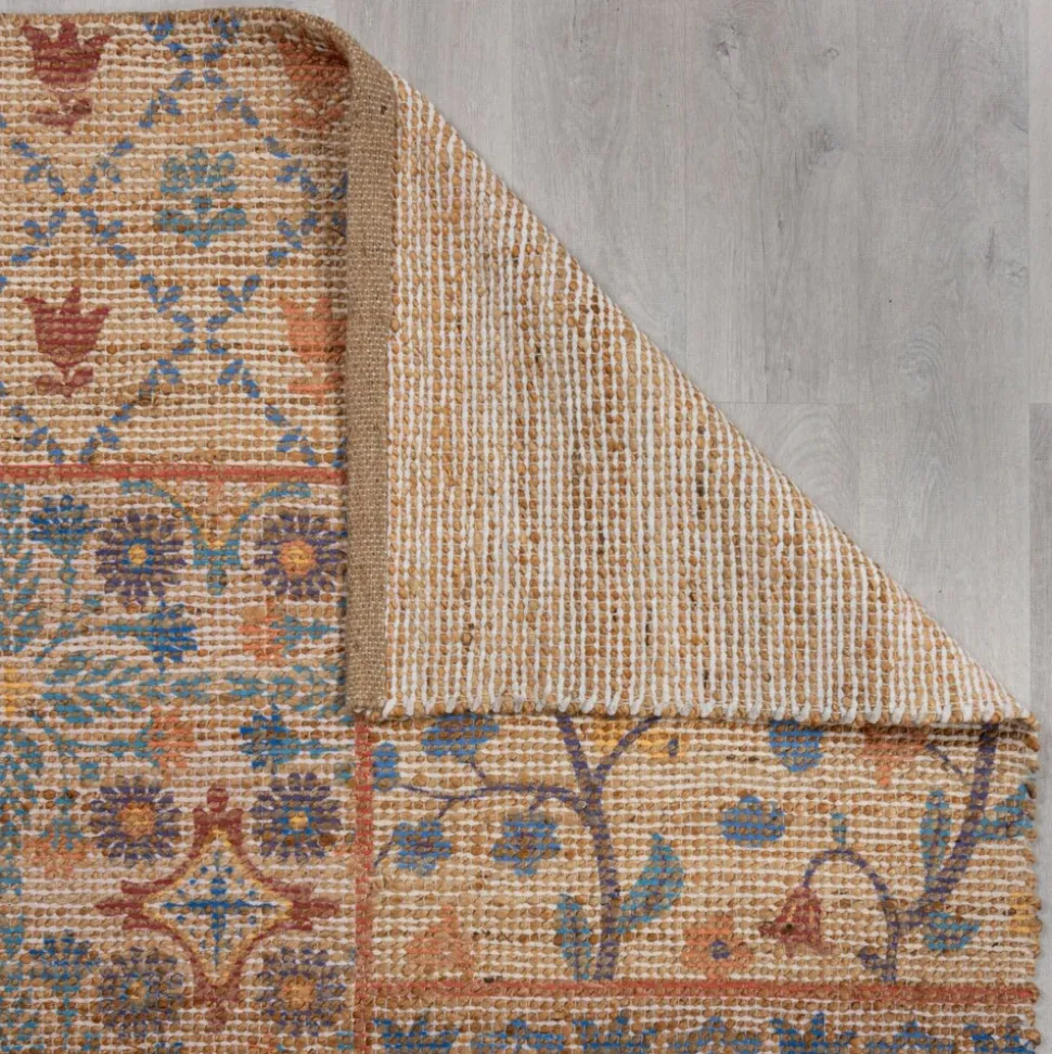 Jute-Teppich Boho Natur-Blau 80 x 150 cm - AVILL | Kadima Design