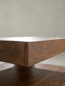 KADIMA DESIGN Sheesham Wohnzimmertisch Massiv, Quadratisch, 90x90 cm, Einzigartiges Unikat