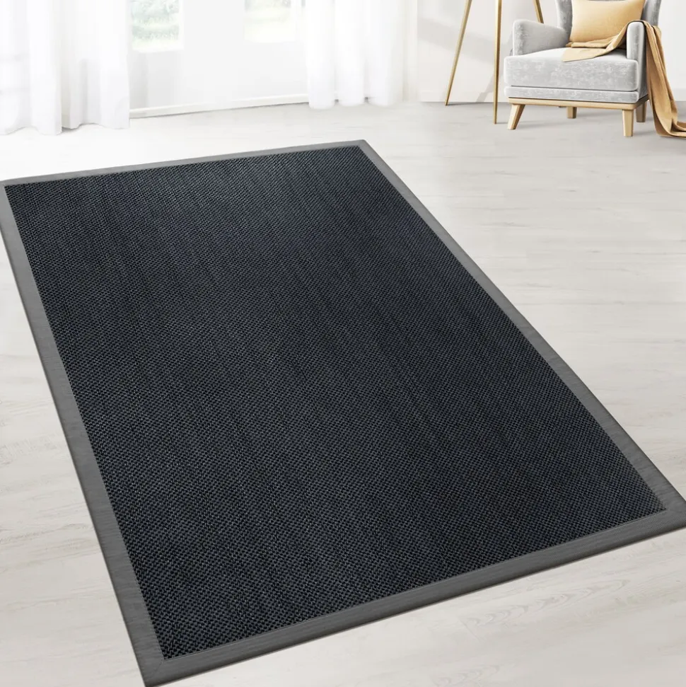 karathomeliving Sisal Tiger-Eye | Mit Bordüre | Grau DC-261