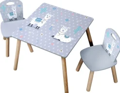 1 Kindertisch mit 2 Stühlen, FSC, Alpaka