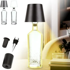 LED Flaschenlampe Bottle Light V2442 – Dimmbare Deko-Leuchte mit 3 Lichtfarben und TOUCH-Funktion für Innen & Außen schwarz