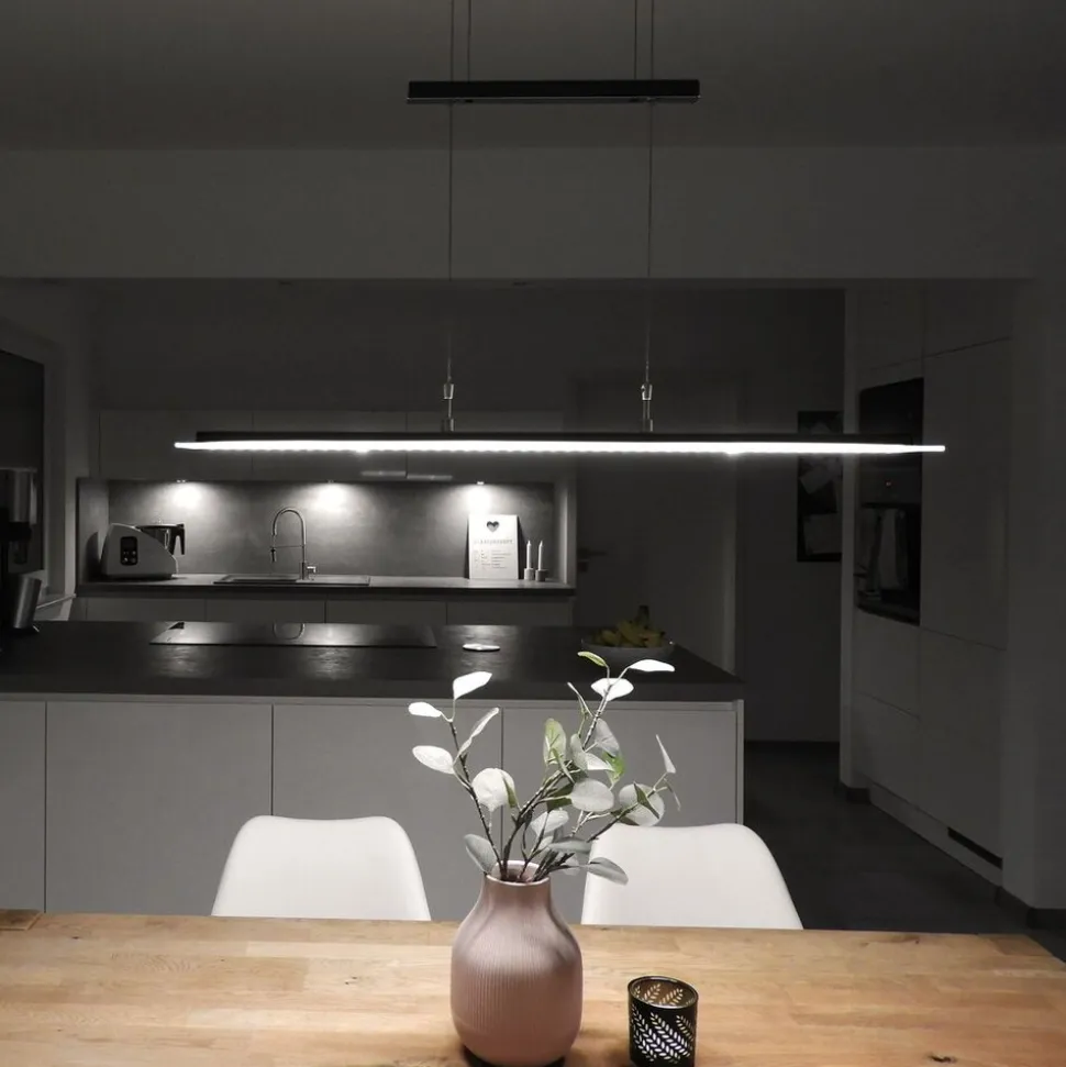 LED Pendelleuchte, schwarz, 1xLED-Platine/20W