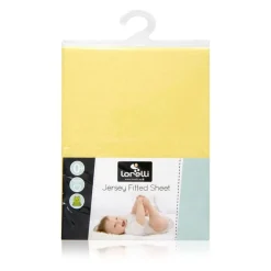 Lorelli Babybett Spannbetttuch Jersey 120 x 60 cm Bettlaken Babybetten, waschbar gelb