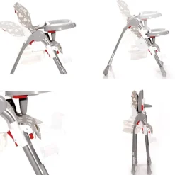 Lorelli Kinderhochstuhl Dulce Sitzhöhe verstellbar, faltbar, 5-Punkt-Gurt, Korb gelb