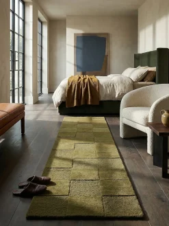 Läufer Wolle Erdtöne-Grün 60 x 230 cm - DEBEN | Kadima Design