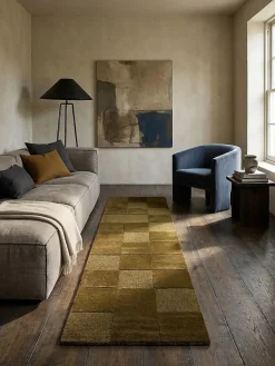 Läufer Wolle Erdtöne-Grün 60 x 230 cm - DEBEN | Kadima Design