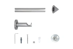 20mm,1-läufig,Profil,Wandträger 6,5cm,Endstück cone Farbe: Edelstahl-Optik, Größe: 100cm