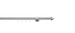 20mm,1-läufig,Profil,Wandträger 6,5cm,Endstück cone Farbe: Edelstahl-Optik, Größe: 100cm