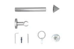 20mm,1-läufig,Rohr,Deckenträger classic,Endstück cone Größe: 100cm, Farbvariante: Edelstahl-Optik
