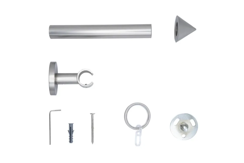 20mm,1-läufig,Rohr,Deckenträger classic,Endstück cone Größe: 100cm, Farbvariante: Edelstahl-Optik