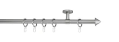 20mm,1-läufig,Rohr,Deckenträger classic,Endstück cone Größe: 100cm, Farbvariante: Edelstahl-Optik