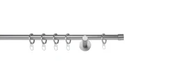 20mm,1-läufig,Rohr,Wandträger 12cm,Endstück cap Farbe: Edelstahl-Optik, Größe: 100cm