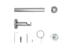 20mm,1-läufig,Rohr,Wandträger 6,5cm,Endstück ball Farbe: Edelstahl-Optik, Größe: 100cm