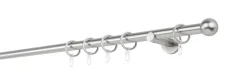20mm,1-läufig,Rohr,Wandträger 6,5cm,Endstück ball Farbe: Edelstahl-Optik, Größe: 100cm