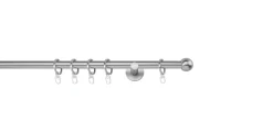 20mm,1-läufig,Rohr,Wandträger 6,5cm,Endstück ball Farbe: Edelstahl-Optik, Größe: 100cm