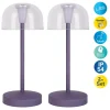 Näve 2er-Set Akku-/Tischleuchte "GOMBA" H: 18,5cm brombeere