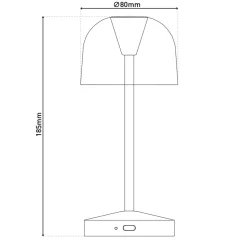 Näve 2er-Set Akku-/Tischleuchte "GOMBA" H: 18,5cm brombeere